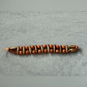 Unique Indigenous Fall Color Organic Beaded Bracelet